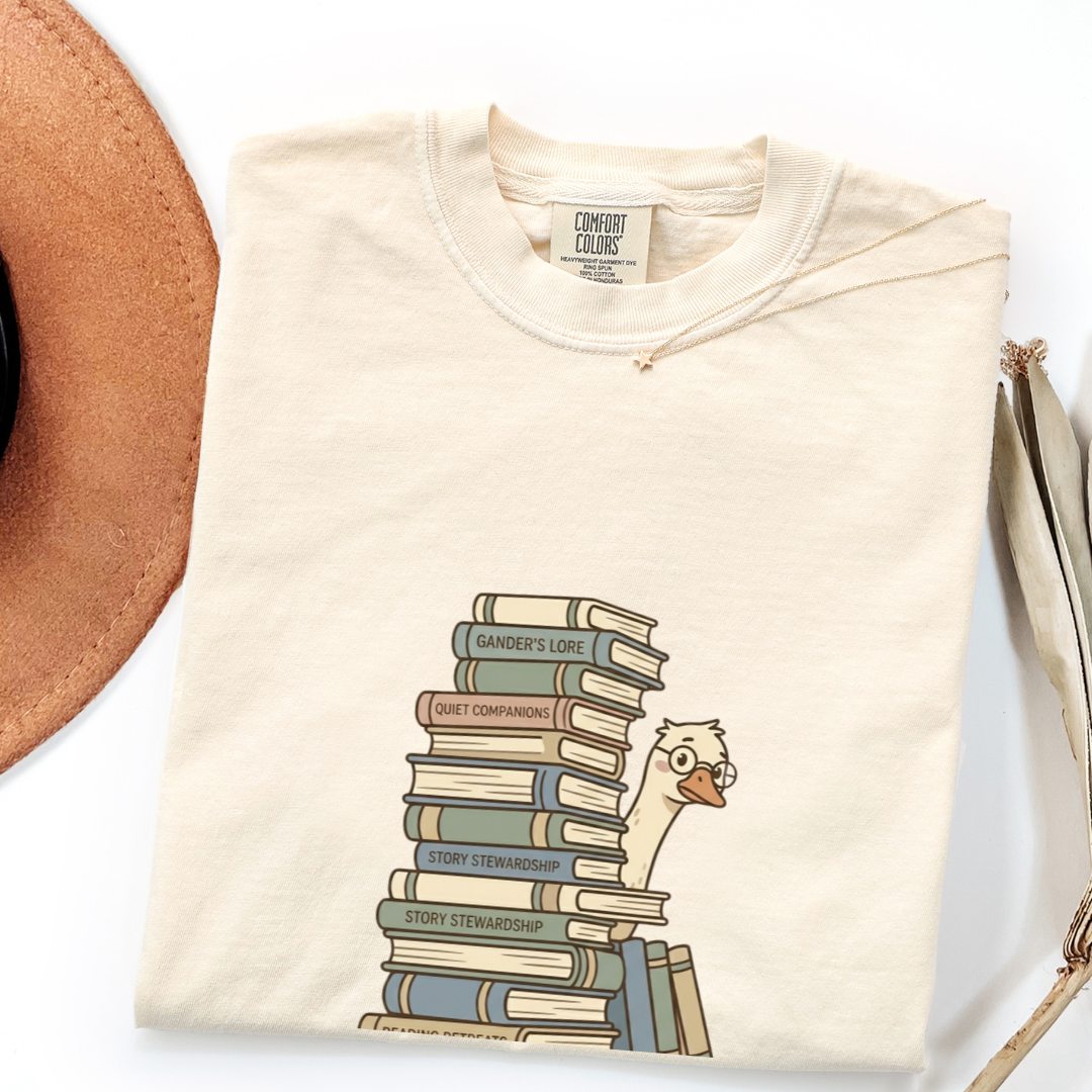 Book Hoarder Goose T-shirt