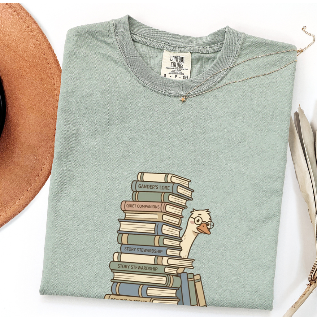 Book Hoarder Goose T-shirt