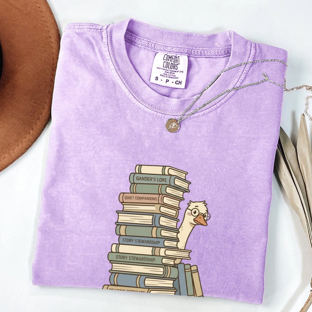 Book Hoarder Goose T-shirt