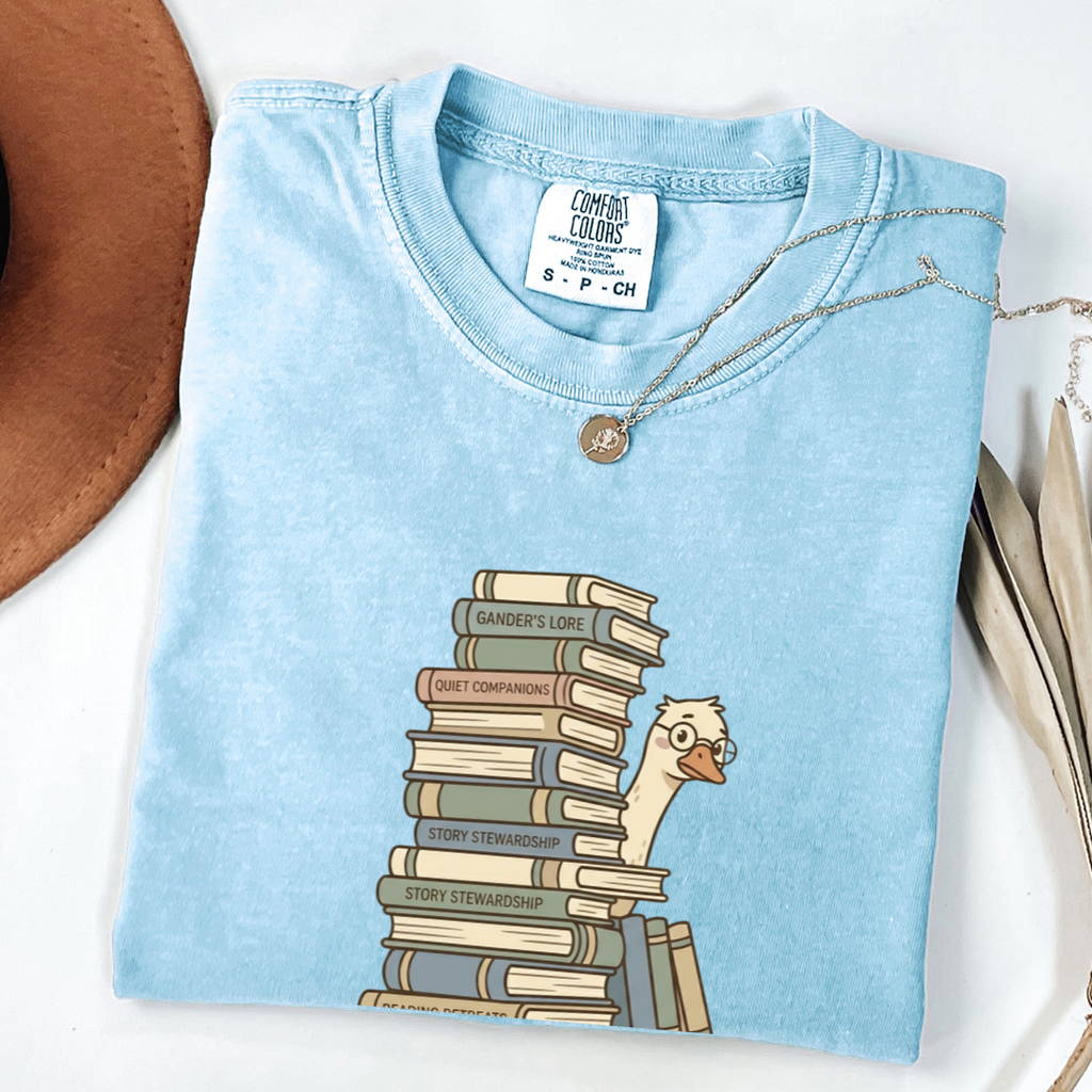 Book Hoarder Goose T-shirt